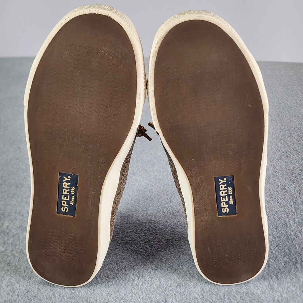 Sperry Top Siders Sneakers Women's 9M Brown Gold Canvas Boat Shoes Slip-on - Picture 7 of 9